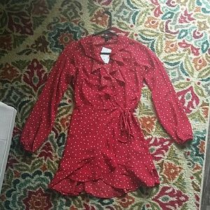 Forever 21 polka dot wrap dress